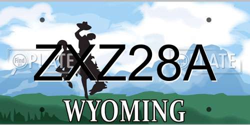 ZXZ28A Wyoming License Plate