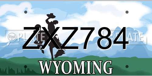 ZXZ784 Wyoming License Plate