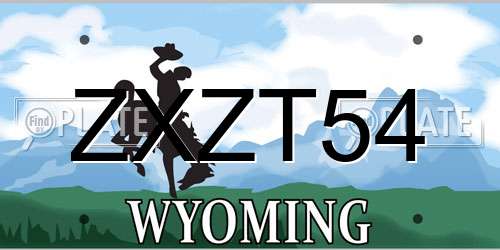 ZXZT54 Wyoming License Plate