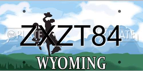 ZXZT84 Wyoming License Plate