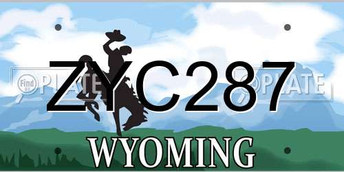 ZYC287 Wyoming License Plate