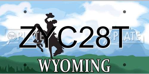 ZYC28T Wyoming License Plate