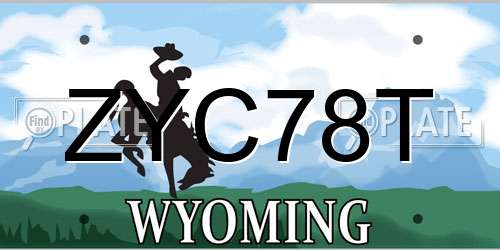 ZYC78T Wyoming License Plate