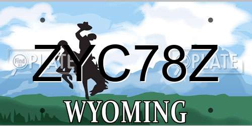 ZYC78Z Wyoming License Plate