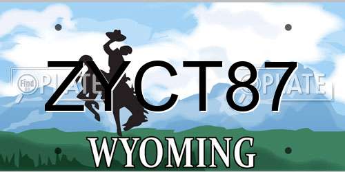 ZYCT87 Wyoming License Plate