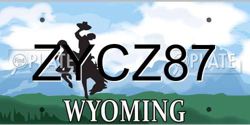 ZYCZ87 Wyoming License Plate