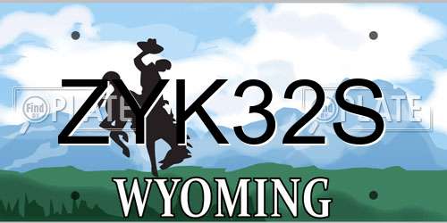 ZYK32S Wyoming License Plate