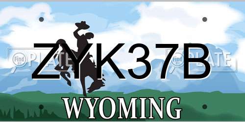 ZYK37B Wyoming License Plate