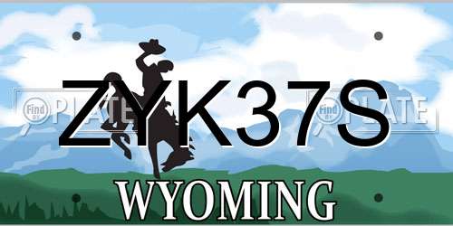 ZYK37S Wyoming License Plate