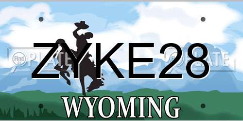 ZYKE28 Wyoming License Plate