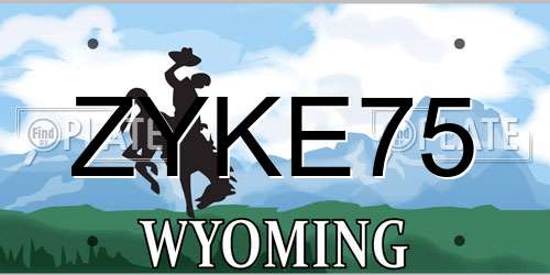 ZYKE75 Wyoming License Plate