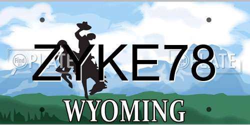 ZYKE78 Wyoming License Plate