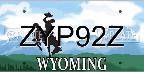 ZYP92Z Wyoming License Plate