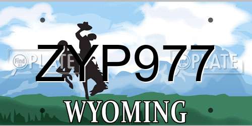 ZYP977 Wyoming License Plate