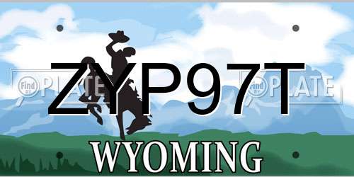 ZYP97T Wyoming License Plate