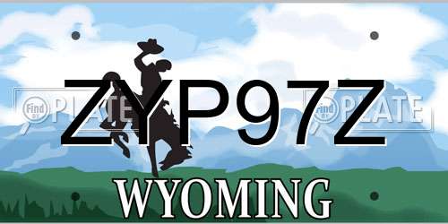 ZYP97Z Wyoming License Plate