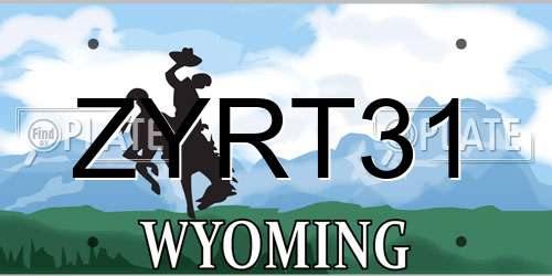 ZYRT31 Wyoming License Plate