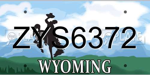 ZYS6372 Wyoming License Plate