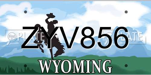 ZYV856 Wyoming License Plate