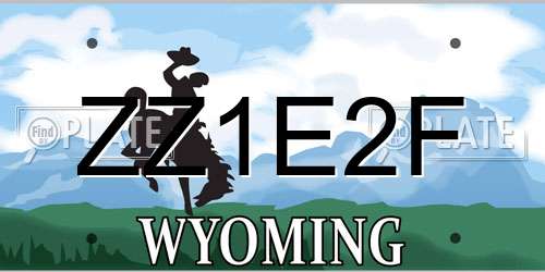 ZZ1E2F Wyoming License Plate
