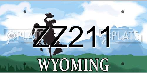 ZZ211 Wyoming License Plate