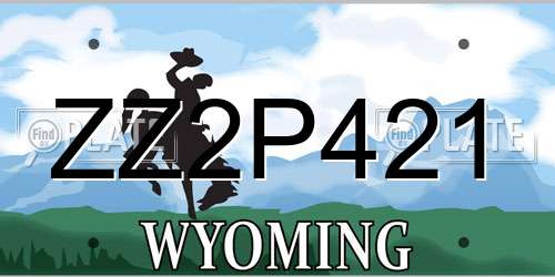 ZZ2P421 Wyoming License Plate