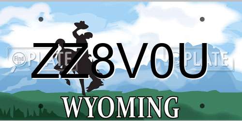 ZZ8V0U Wyoming License Plate