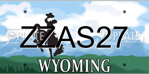 ZZAS27 Wyoming License Plate