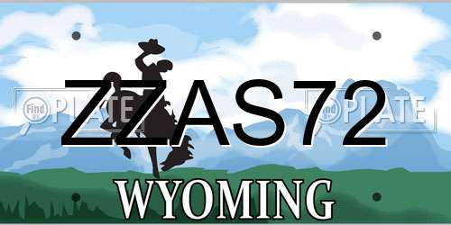 ZZAS72 Wyoming License Plate