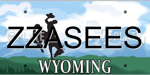 ZZASEES Wyoming License Plate