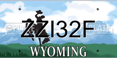 ZZI32F Wyoming License Plate