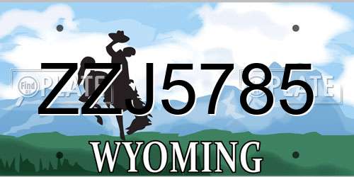 ZZJ5785 Wyoming License Plate