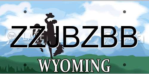 ZZJBZBB Wyoming License Plate