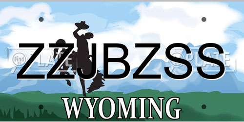 ZZJBZSS Wyoming License Plate