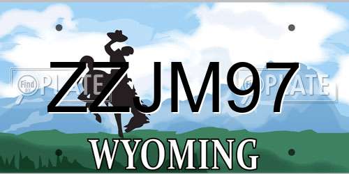 ZZJM97 Wyoming License Plate