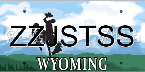 ZZJSTSS Wyoming License Plate