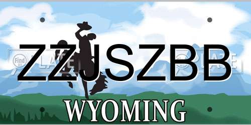 ZZJSZBB Wyoming License Plate