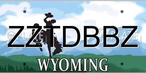 ZZTDBBZ Wyoming License Plate