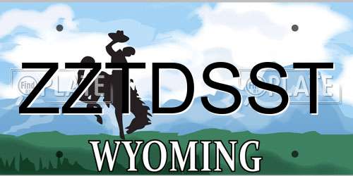 ZZTDSST Wyoming License Plate