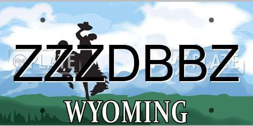 ZZZDBBZ Wyoming License Plate