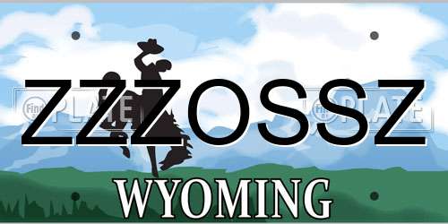 ZZZOSSZ Wyoming License Plate
