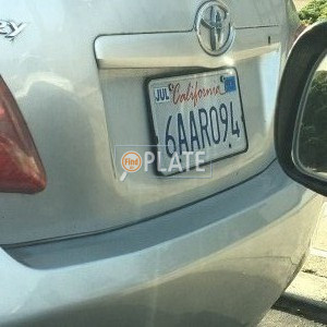 6AAR094 CA License Plate