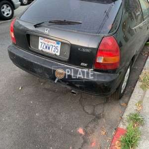 7ZWW735 CA License Plate