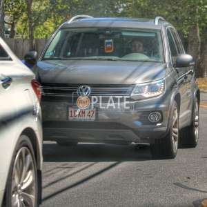 Female Driver of 1CXM47 Tailgates on Page Rd in Bedford MA 