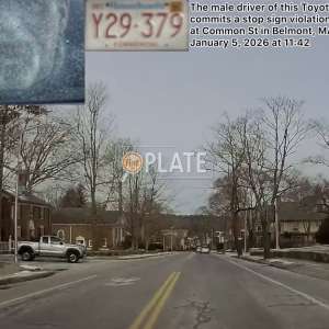 Y29379 MA Commits Stop Sign Violation in Belmont MA