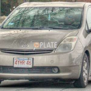 4YHR46 MA License Plate