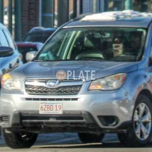 6ZBD19 MA License Plate