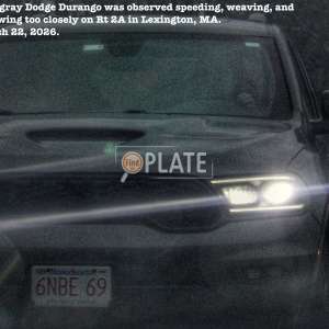 6NBE69 MA License Plate